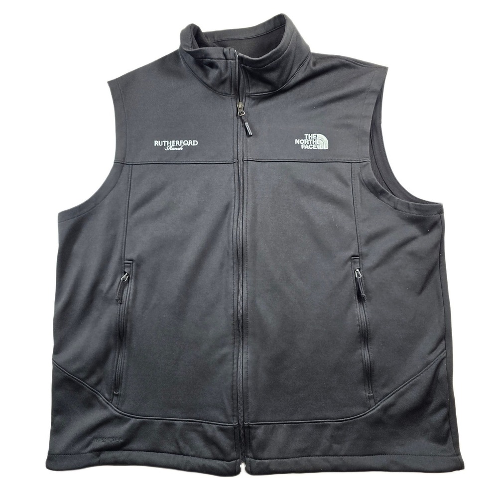 The North Face Windwall Vest Mens XL Black Rutherford Ranch Co. Logo